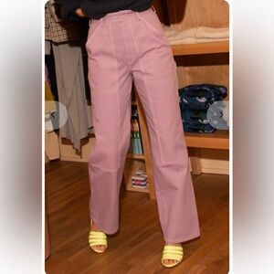 No. 6 Jackson Pants in lilac -Lavender Wide-Leg carpenter Pants Sz 3 (US 10)